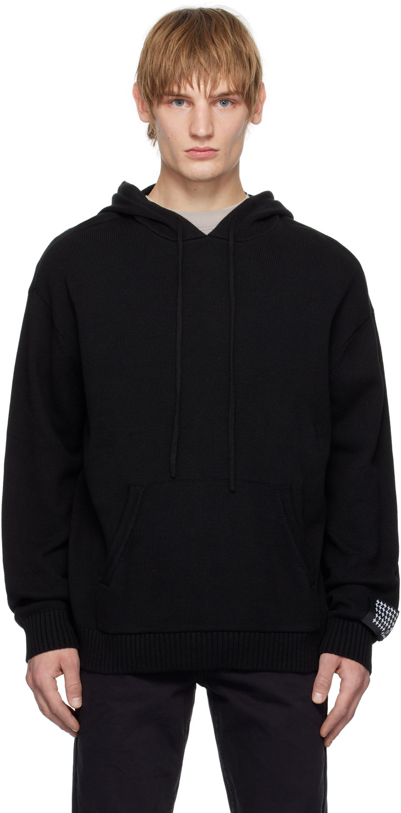 Huppari Ksubi Knit Hoodie with Kangaroo Pocket Musta | MPS25KW005