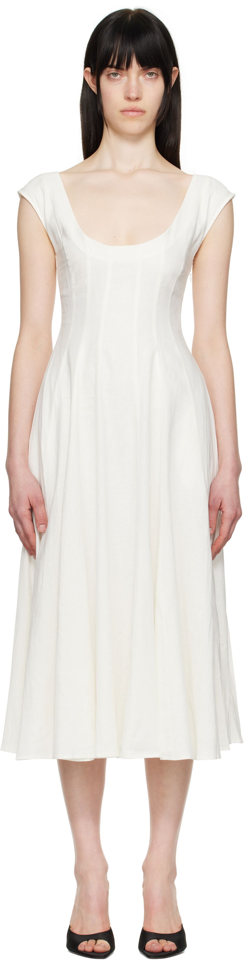 Mekko GUIZIO Guizio Leila Midi Dress Valkoinen | P24404W085