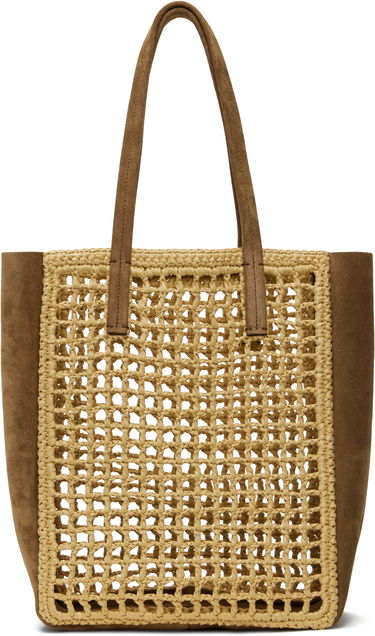 Kangaskassi Khaite KHAITE Small Zoe Raffia and Suede Tote Ruskea | H1039-724, 0