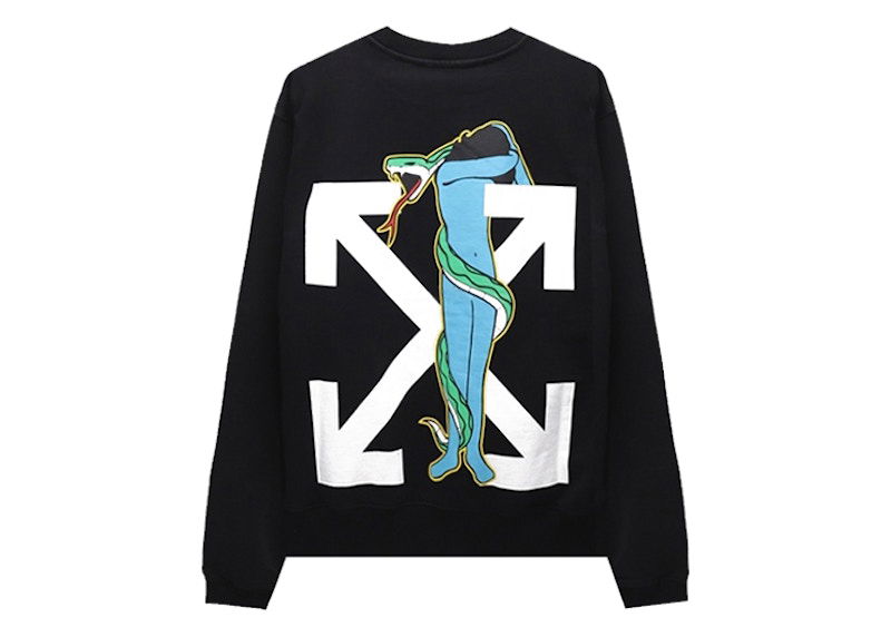 Huppari Off-White Adam Eve Slim Fit Sweatshirt Black Musta | OMBA025S21FLE0151001