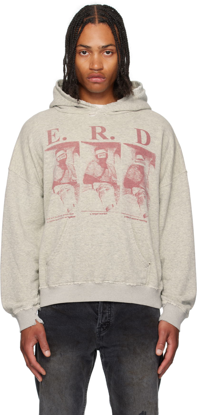 Huppari Enfants Riches Déprimés Enfants Riches Déprimés 'You Are Nothing' Graphic Hoodie Harmaa | 020-464