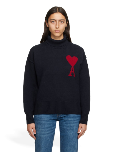 Villapaita AMI Turtleneck Tummansininen | UKS406.018