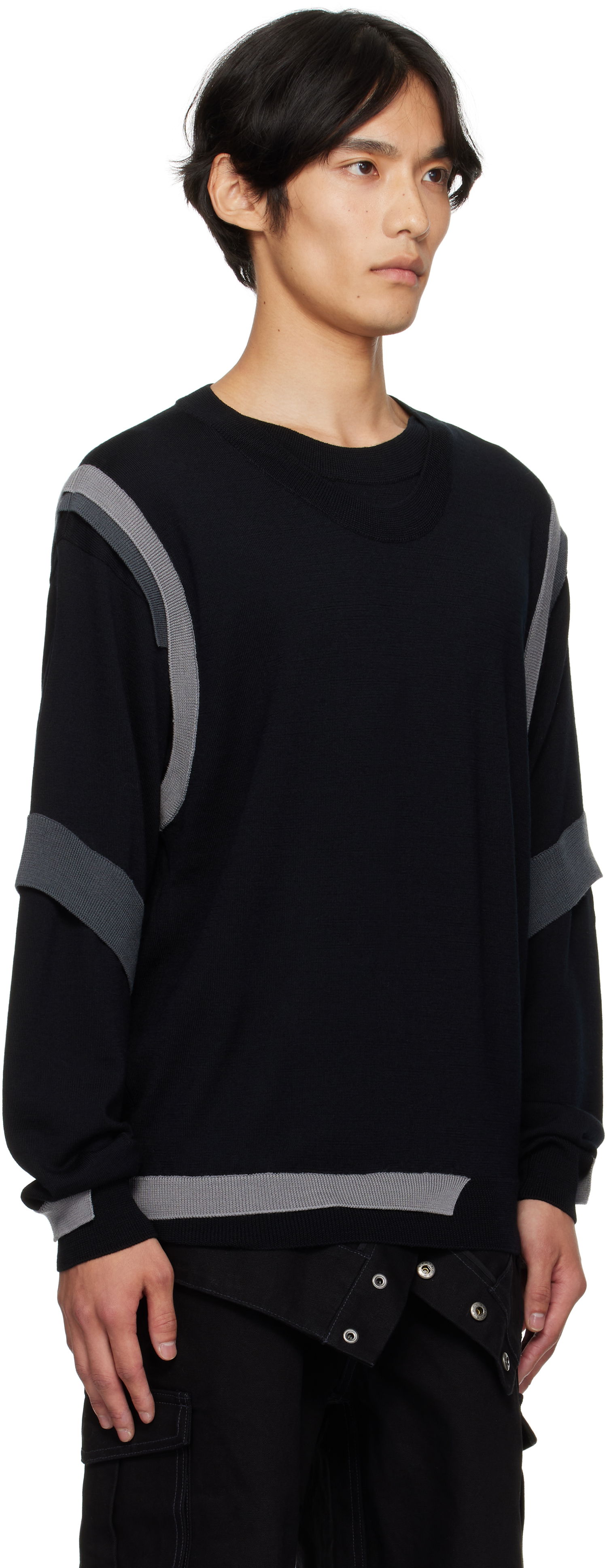 Villapaita Andersson Bell Layered Crewneck Sweater Musta | atb1334m, 1