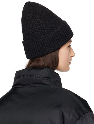 Pipo Anine Bing Anine Bing Elia Ribbed Knit Beanie Musta | A-12-10511-BLK1, 2