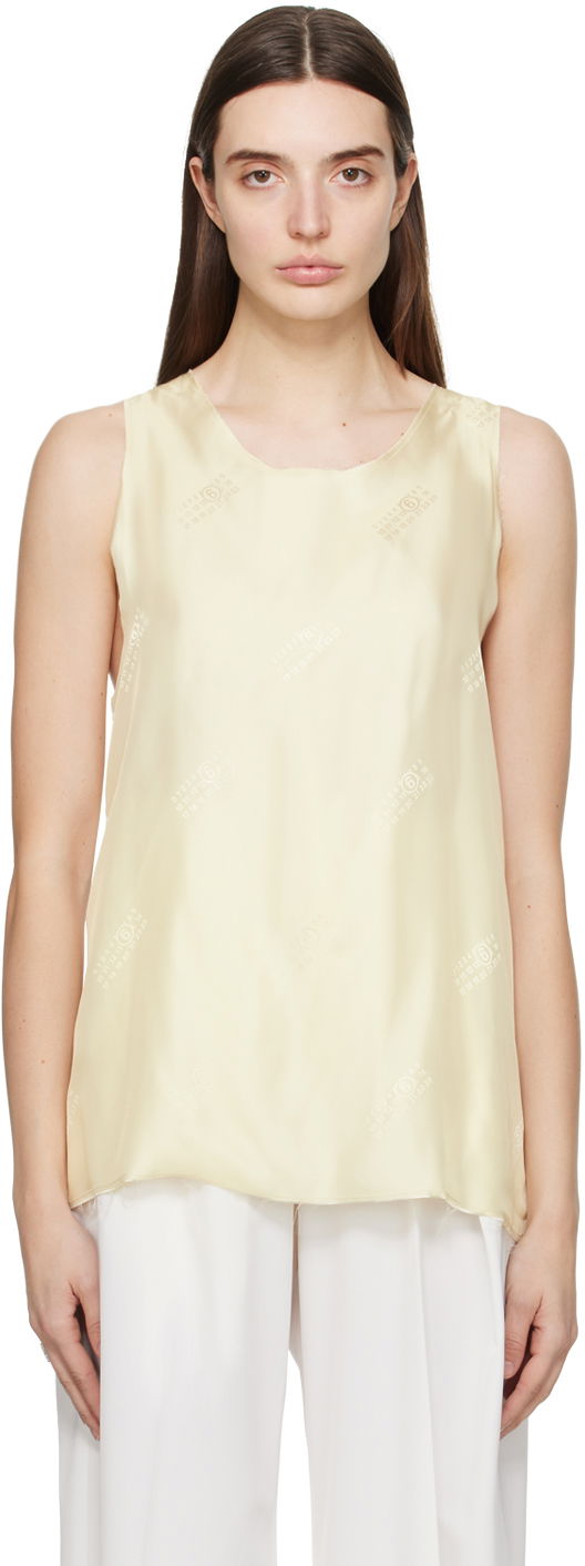 Tankkitoppi Maison Margiela MM6 Raw Edge Tank Top Beige | SH0NL0002 STJ394