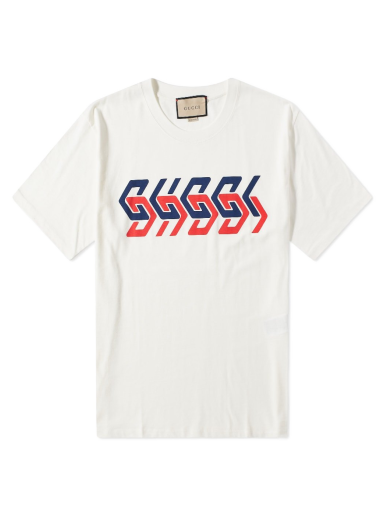 T-paita Gucci Geometric Block Logo Tee Beige | 616036-XJDV9-9275