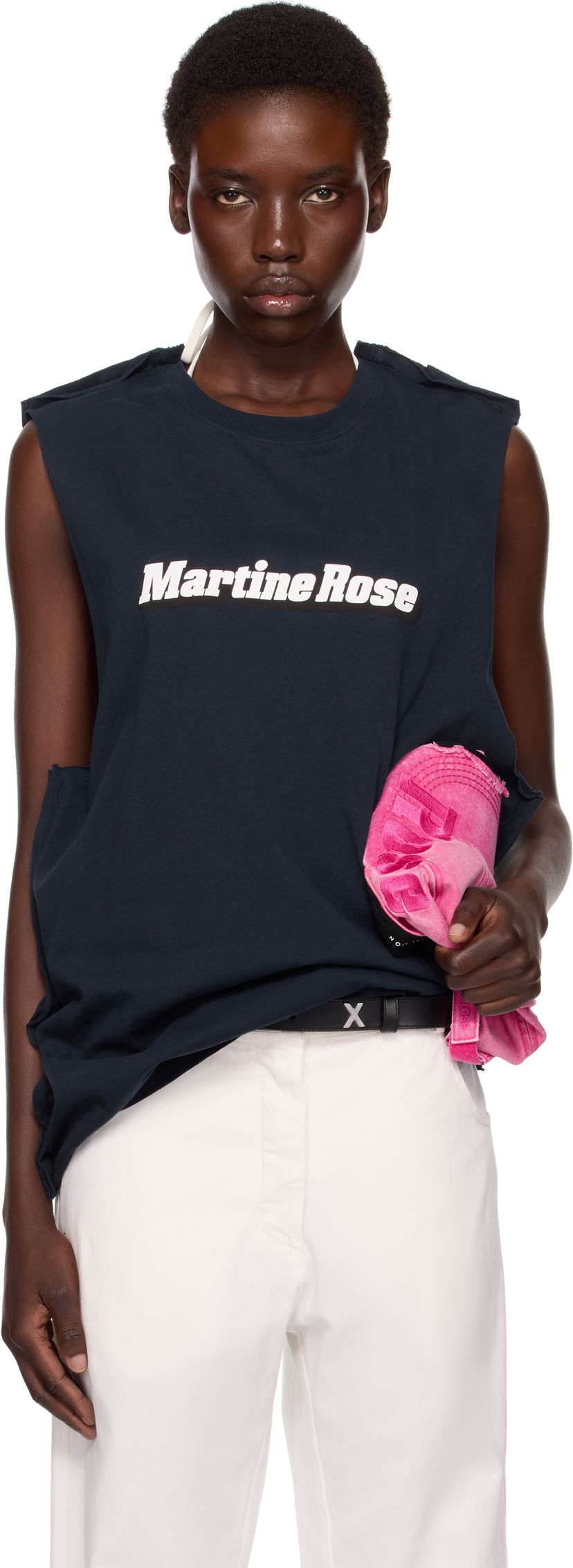 Tankkitoppi Martine Rose Martine Rose Double Vest Tank Top Tummansininen | 671JE03504