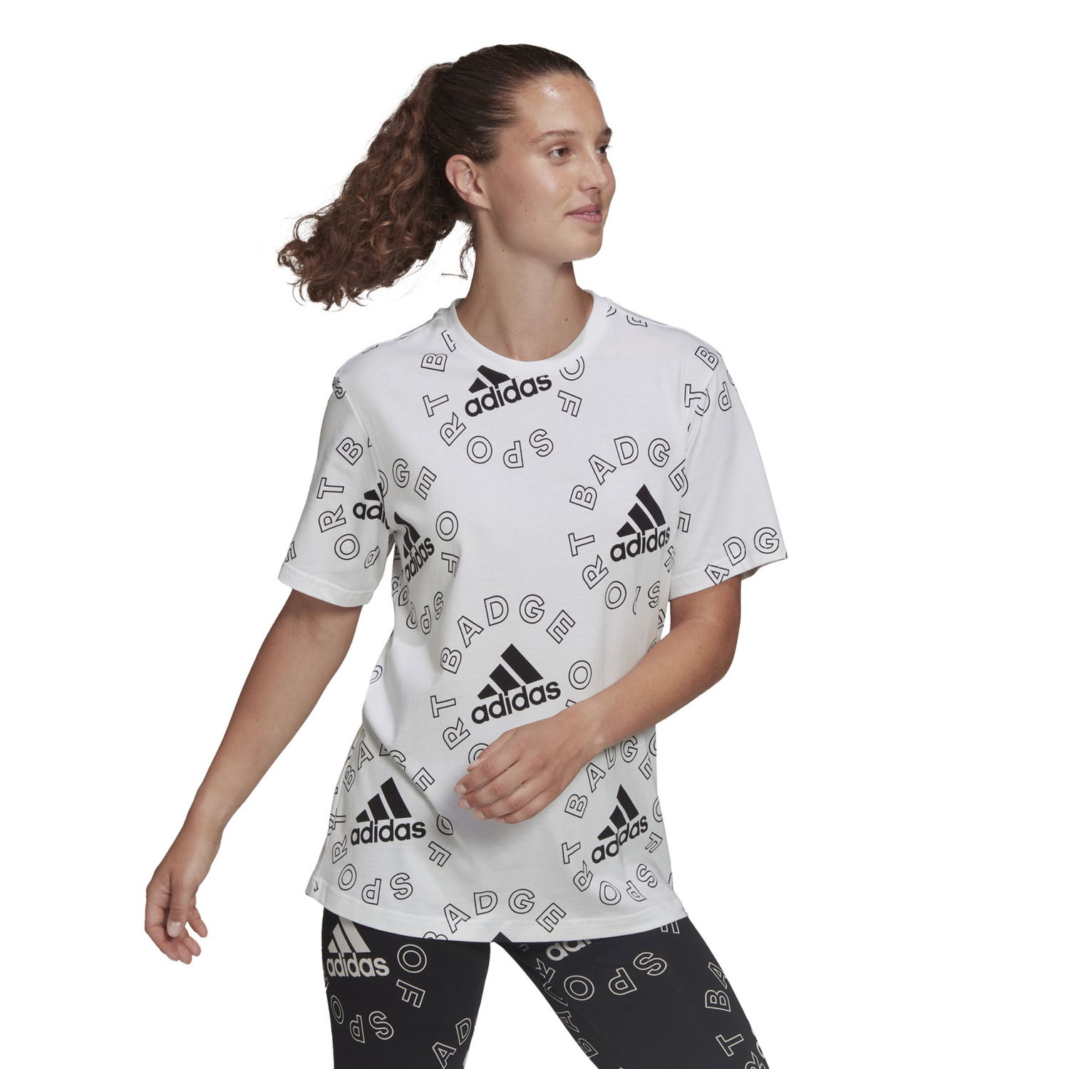 T-paita adidas Performance Allover Print Sports T-shirt Valkoinen | HC9186, 1