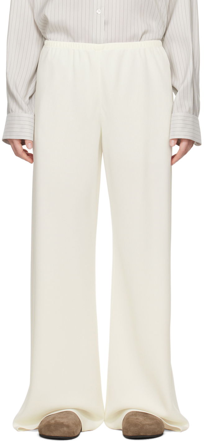 Housut The Row Gala Wide Leg Trousers Valkoinen | 1766-W1968
