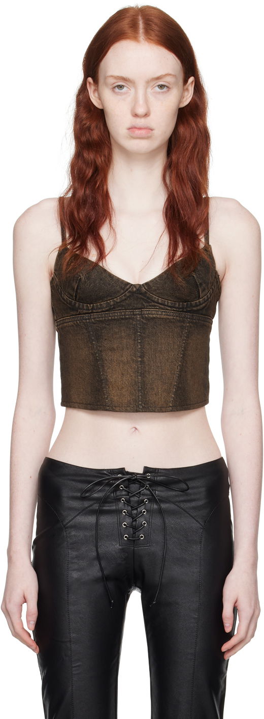 Tankkitoppi Miaou Miaou Kiko Denim Tank Top Ruskea | 7075RWDOCH