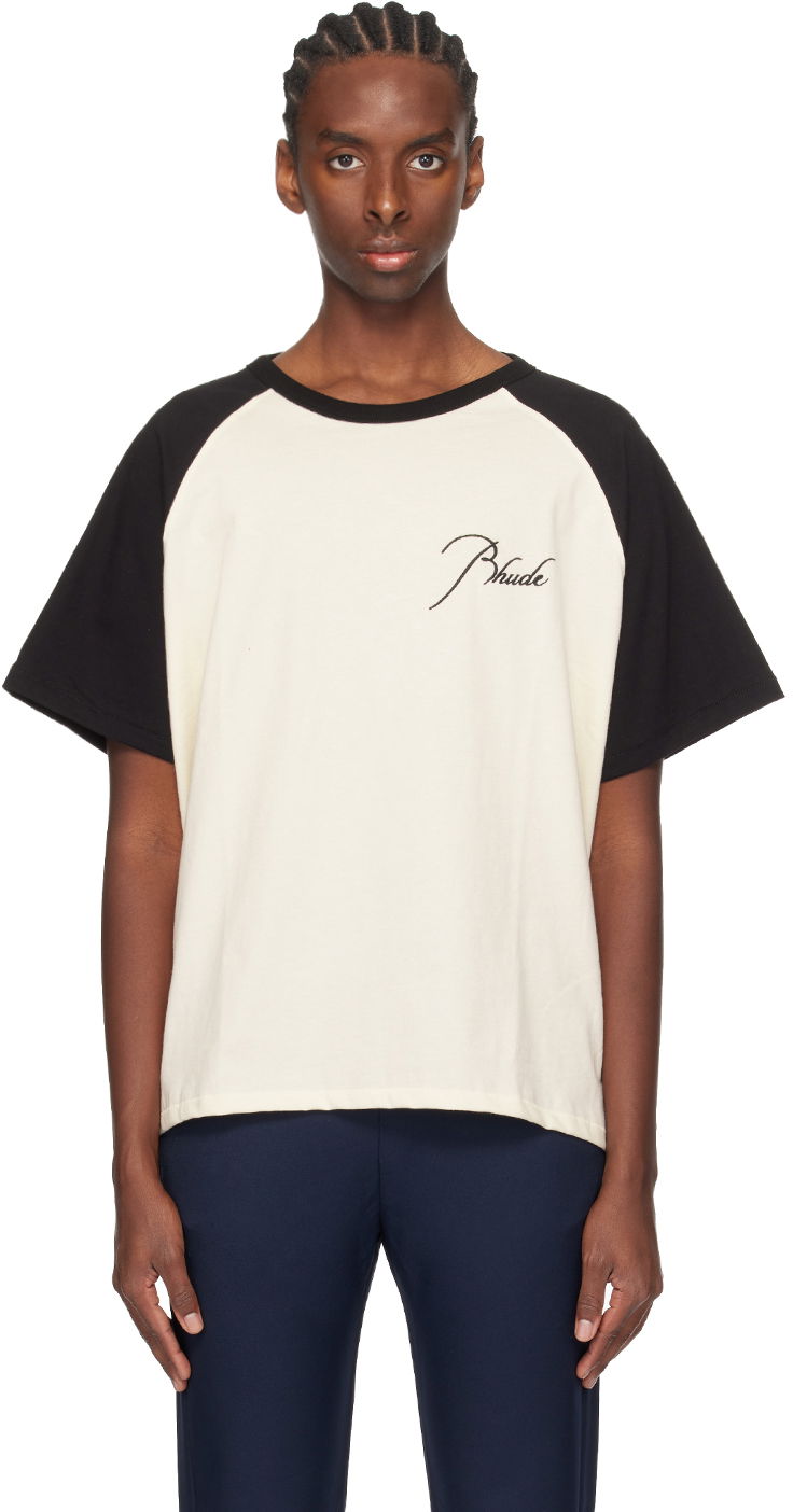 T-paita Rhude Off-White Raglan Signature T-Shirt Beige | RHSS24TT28012636