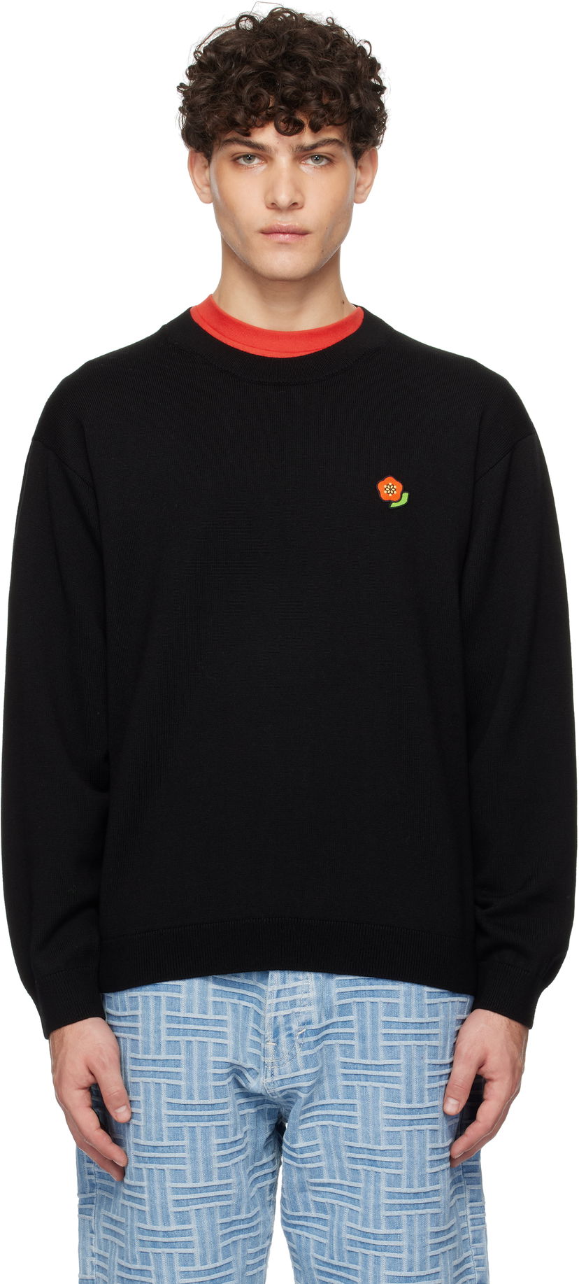 Villapaita KENZO Paris Pop Flower Patch Sweatshirt Musta | FF55PU7263LB