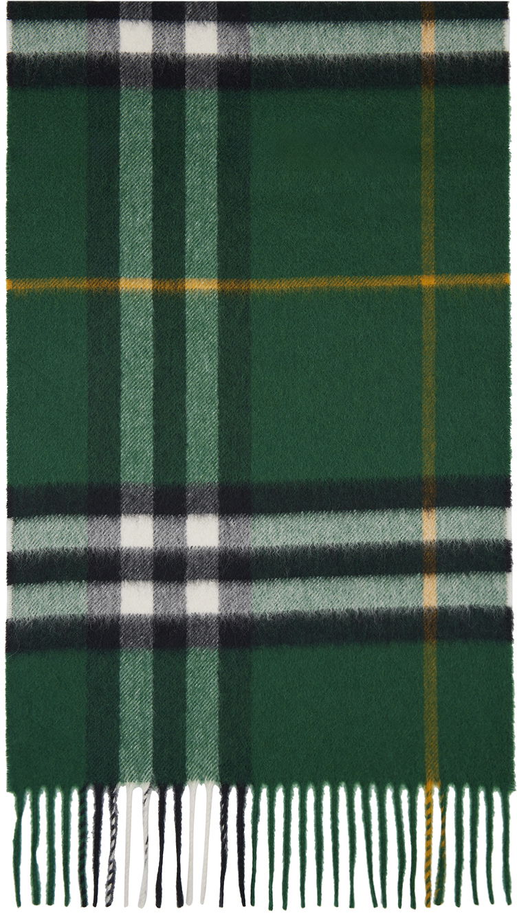 Vaatteet Burberry Green Check Cashmere Scarf Vihreä | 8094653