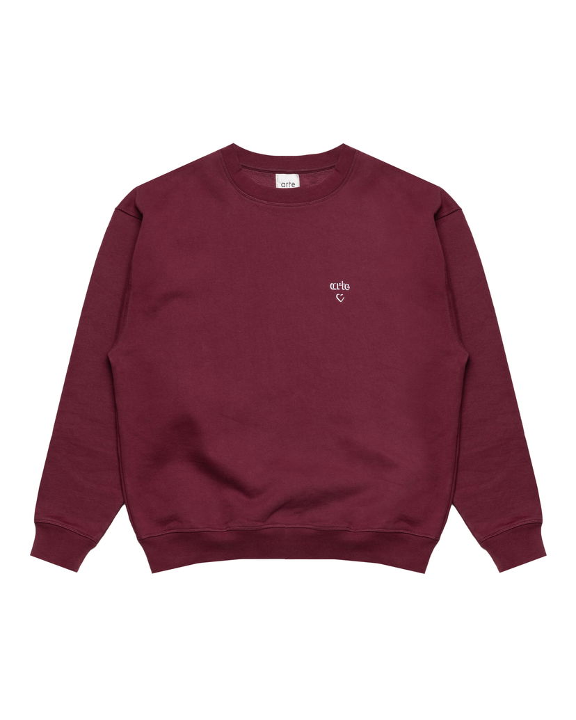 Huppari Arte Antwerp Arte Antwerp Heart Crewneck Sweatshirt Burgundia | AW25-110C-BOR