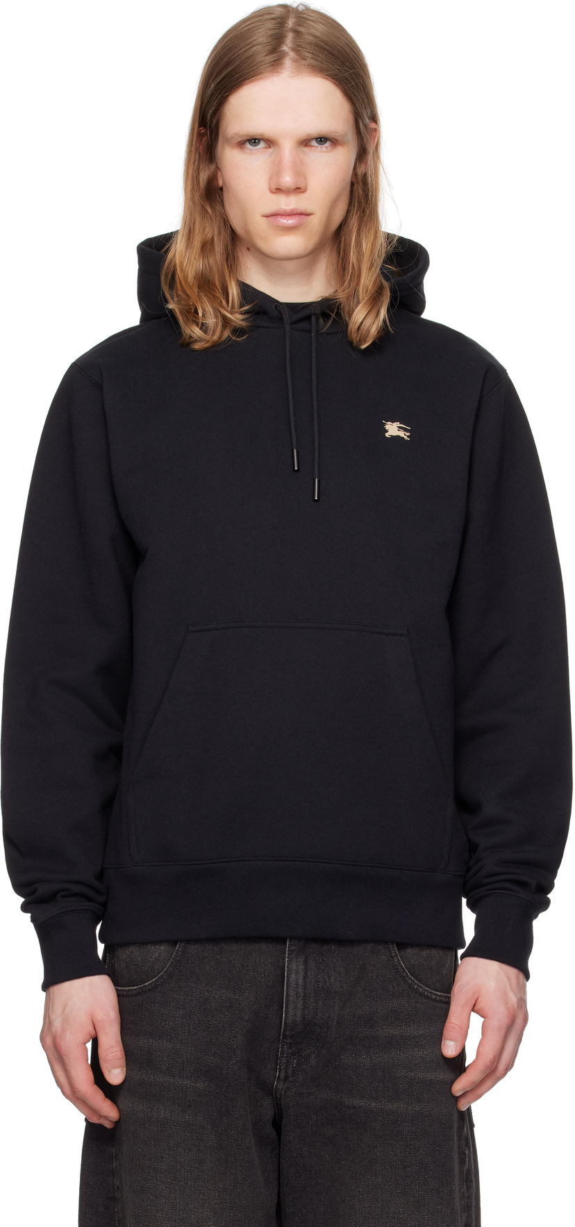 Huppari Burberry Burberry Knight Stamp Cotton Hoodie Musta | 8112807