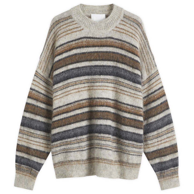 Villapaita ISABEL MARANT Drussellh Striped Crew Knit Sweater Beige | 25PPU0062HA-C1L09H-50CM