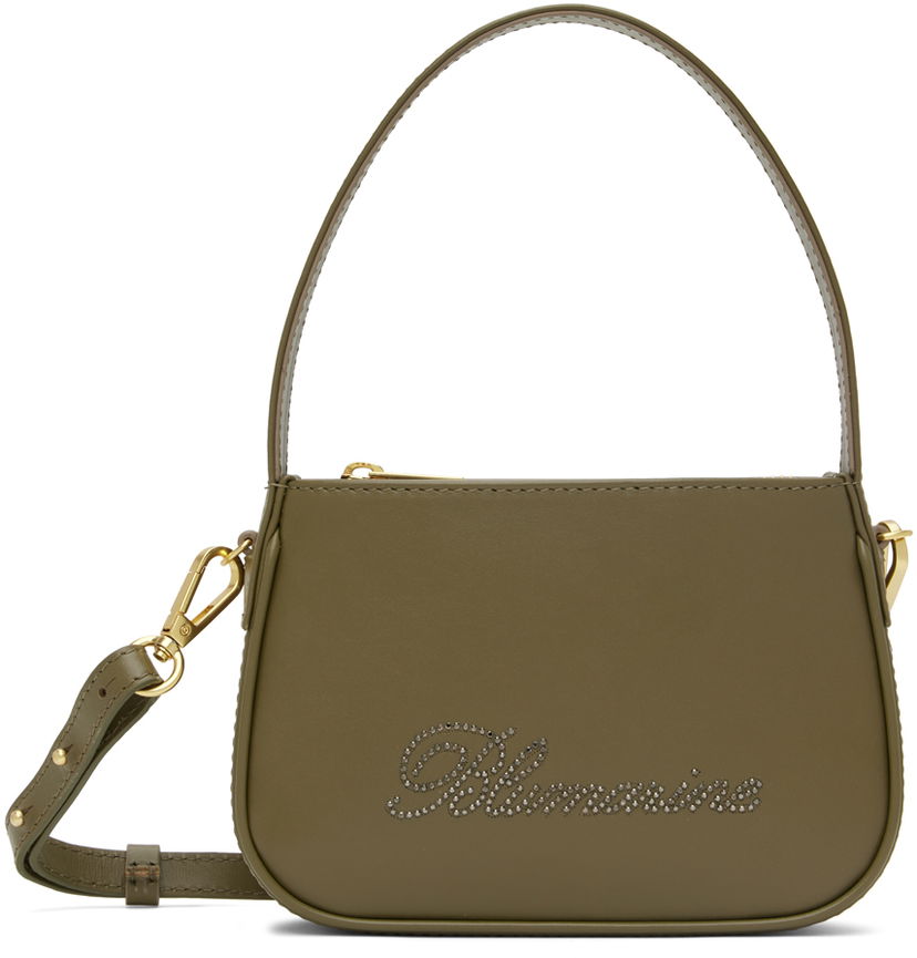 Olkalaukku Blumarine Rhinestone Logo Shoulder Bag Vihreä | P4HHW004A