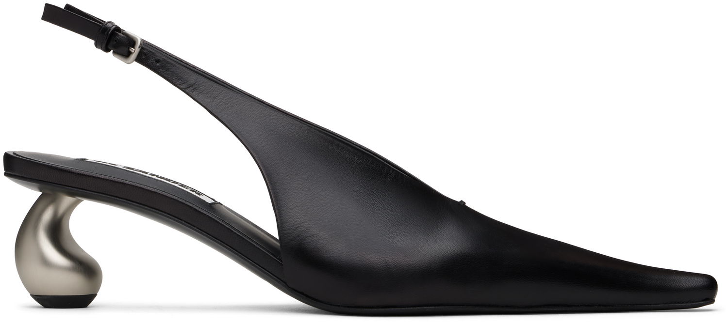 Tennarit ja kengät Jil Sander Sculptural Heel Sling Back Pumps Musta | J16WP0093_P4864, 0