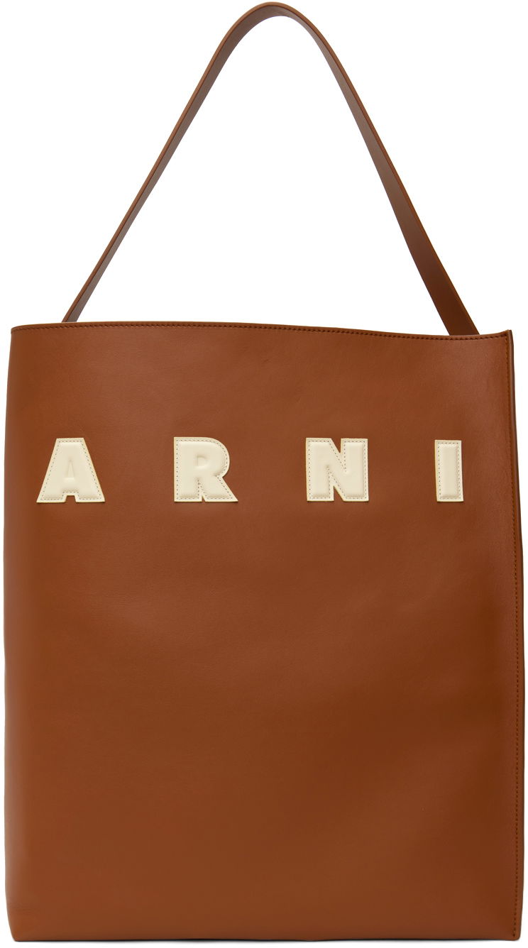Kangaskassi Marni Museo Tote Bag Ruskea | SHMQ0070U0 P6483
