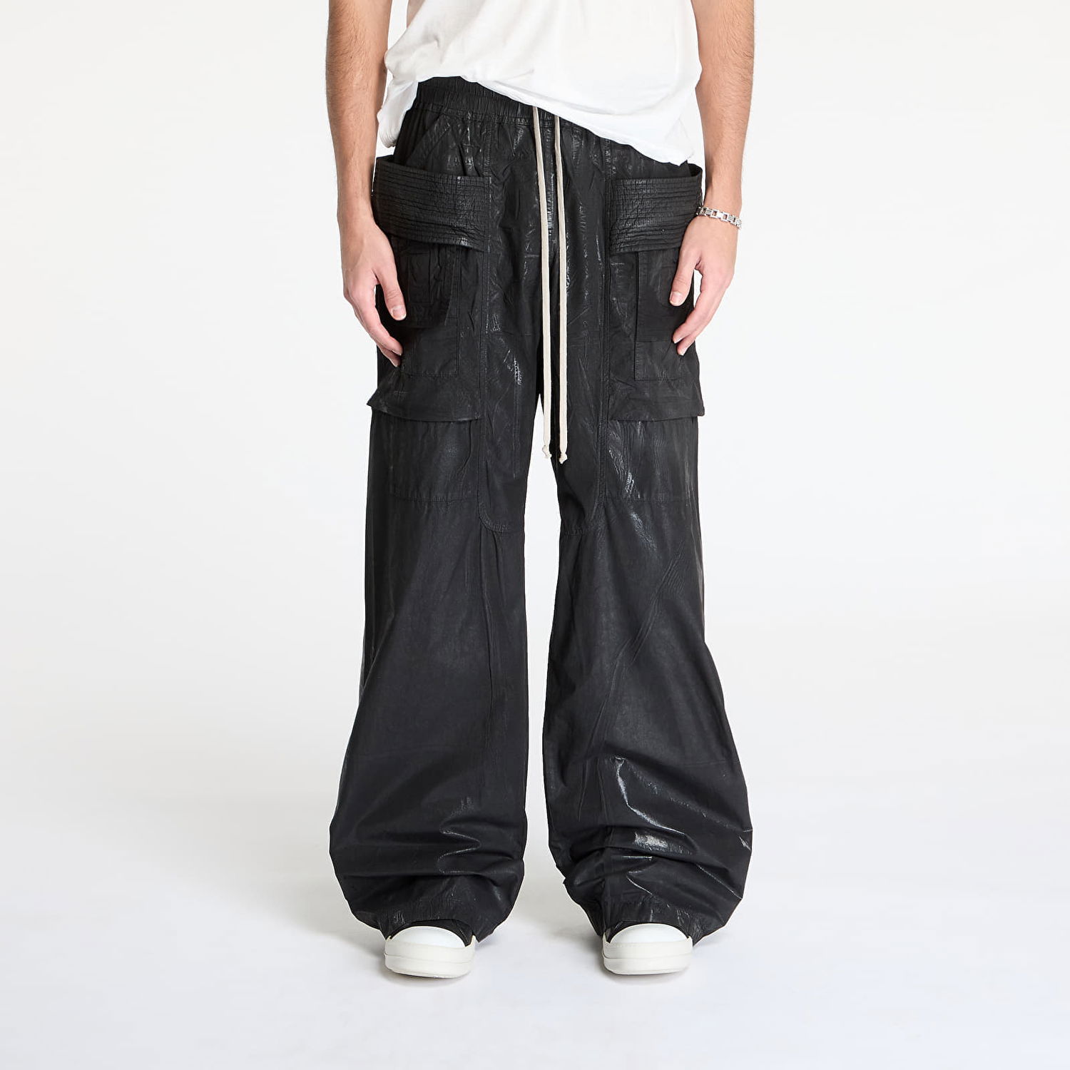 Cargo housut Rick Owens Rick Owens DRKSHDW Creatch Wide Cargo Drawstring Pants XL Musta | DU01E3394 PF 09, 0