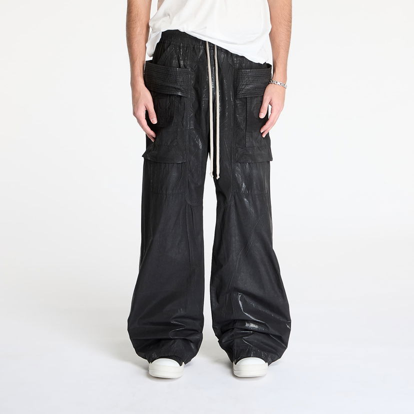 Cargo housut Rick Owens Rick Owens DRKSHDW Creatch Wide Cargo Drawstring Pants XL Musta | DU01E3394 PF 09