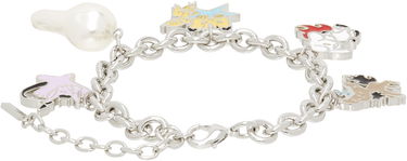 Rannerengas We11done We11done Silver-Tone Metal Monster Charms Bracelet with Faux Pearl Metallinen | WD-AJ2-25-525-U-SV, 2