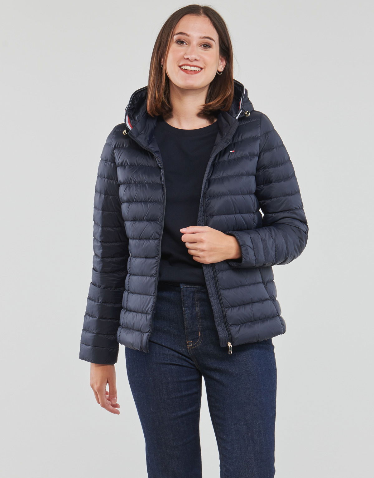 Puffer takki Tommy Hilfiger CHEVRON SORONA TEDDY LINED MAXI PUFFER JACKET Tummansininen | WW0WW34299-DW5-NOOS, 1