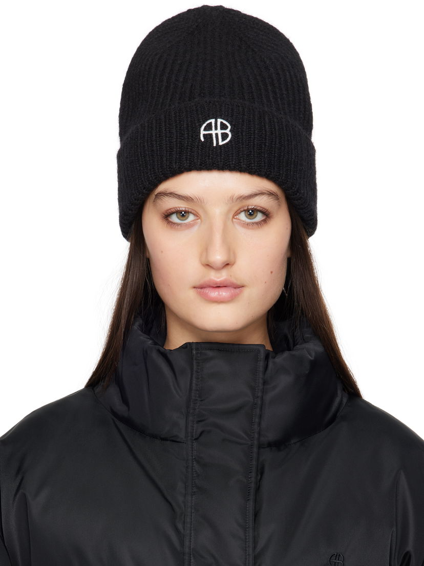 Pipo Anine Bing Anine Bing Elia Ribbed Knit Beanie Musta | A-12-10511-BLK1