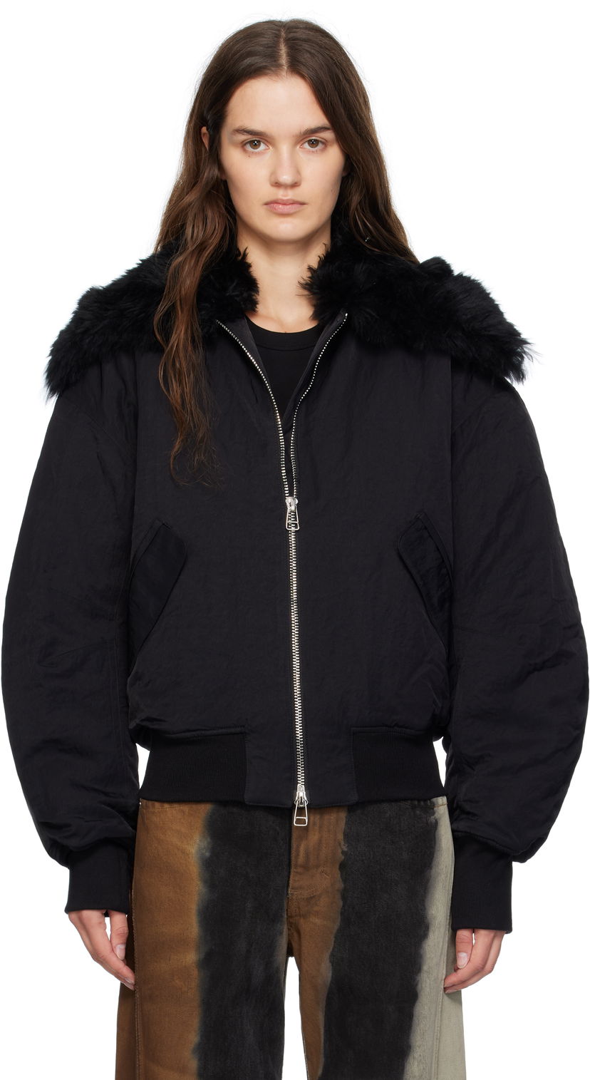 Bomber-takki Eckhaus Latta Eckhaus Latta Zip Bomber Jacket Musta | 1411-EL-PF25-A -
