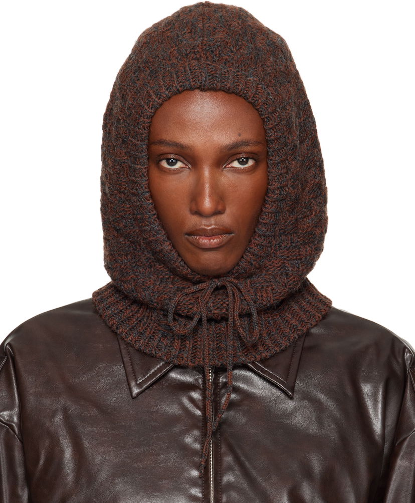 Hattu Maison Margiela MM6 Maison Margiela Wool Blend Knit Hood Ruskea | SH2TB0005 M13174