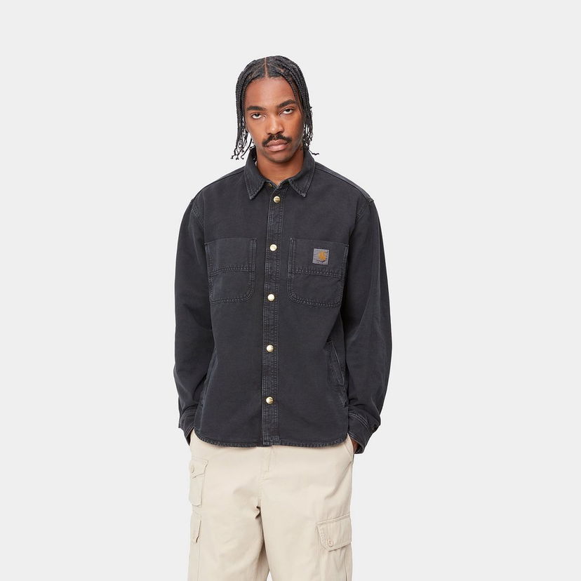Paita Carhartt WIP Black Stone Dyed Shirt Jacket Musta | I033767_42