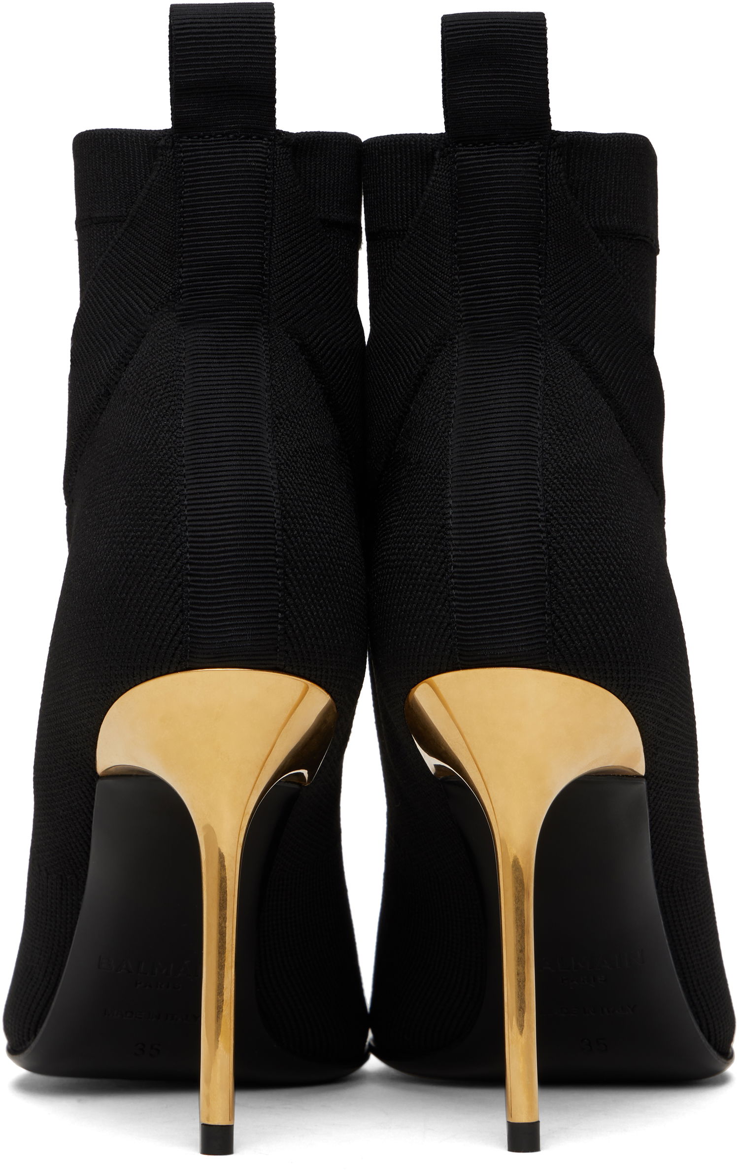 Tennarit ja kengät Balmain Crewneck Knit Ankle Boots Musta | EN1TE102TKAB, 1