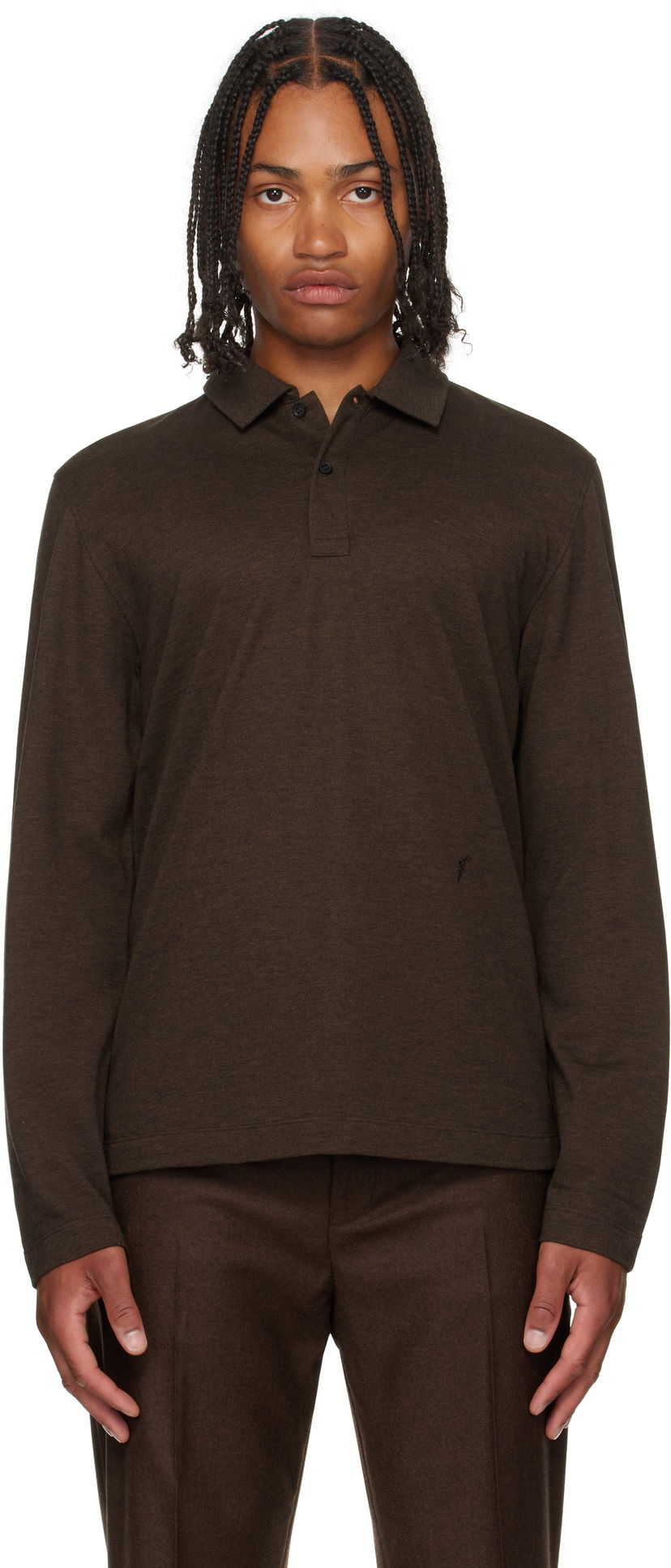 Poolopaita FERRAGAMO Ferragamo Long Sleeve Polo Ruskea | 786359