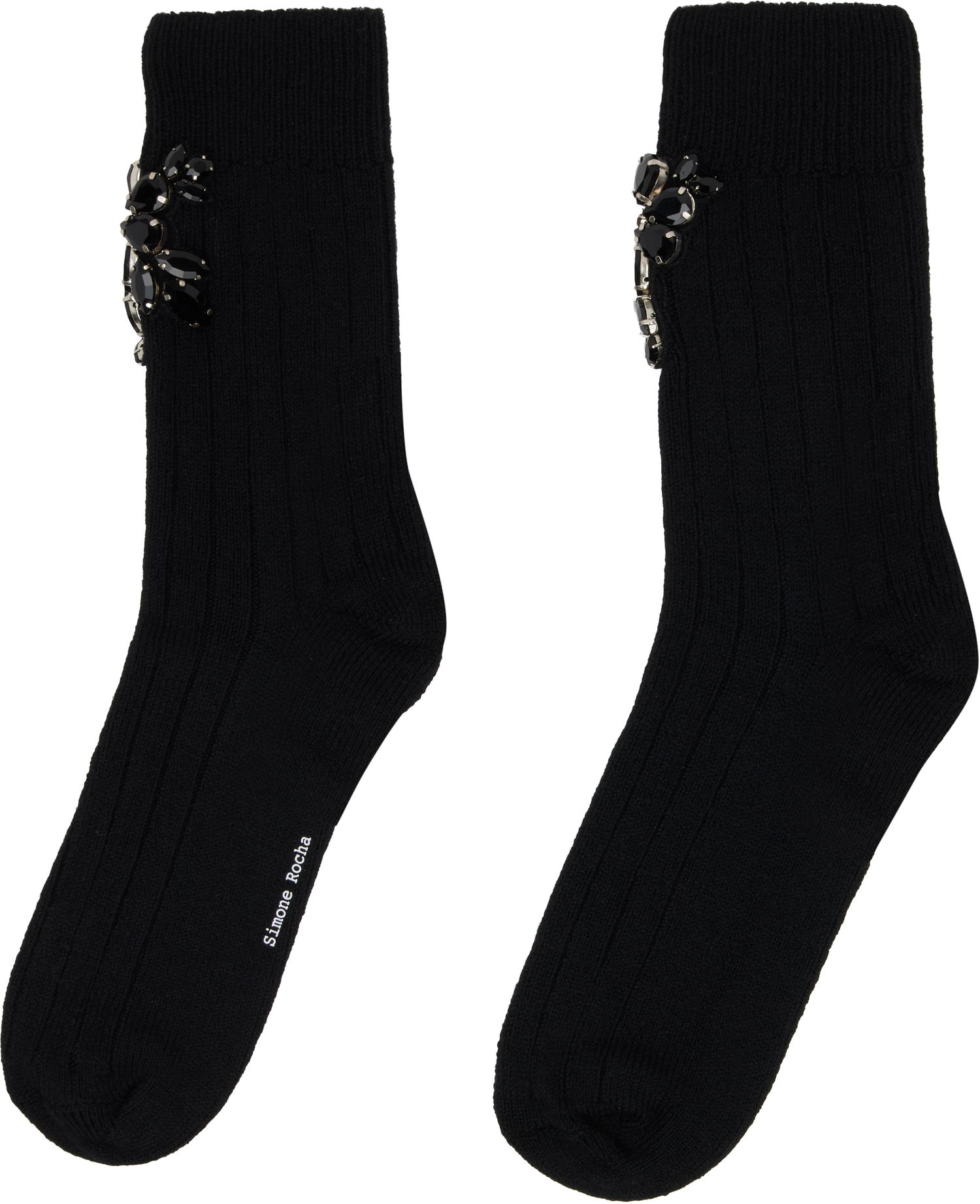 Sukat Simone Rocha Simone Rocha Embellished Rose Ankle Socks Musta | SOCK66B 0634, 1