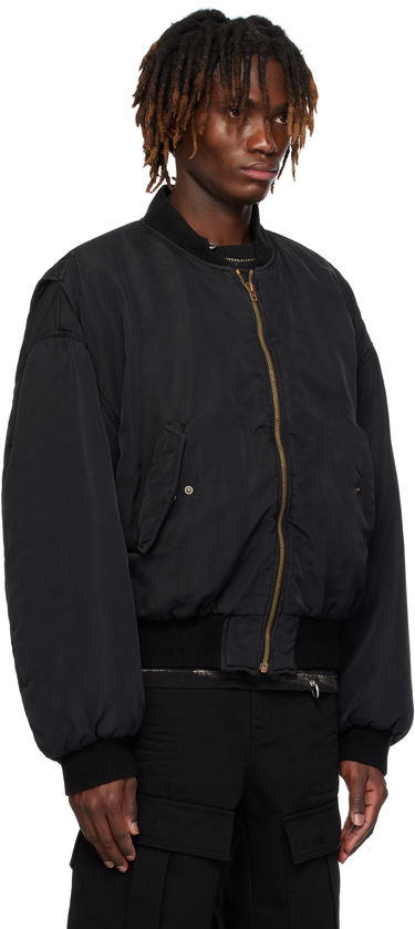 Bomber-takki We11done We11done Curved Bomber Jacket Musta | WD-JP0-25-005-U-BK, 1