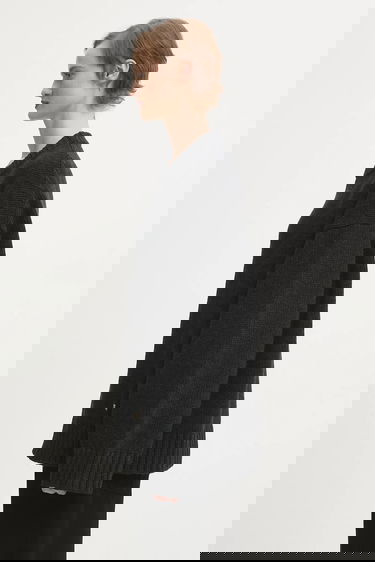 Villapaita GANNI Chunky Wool Mix Harmaa | K2610, 1