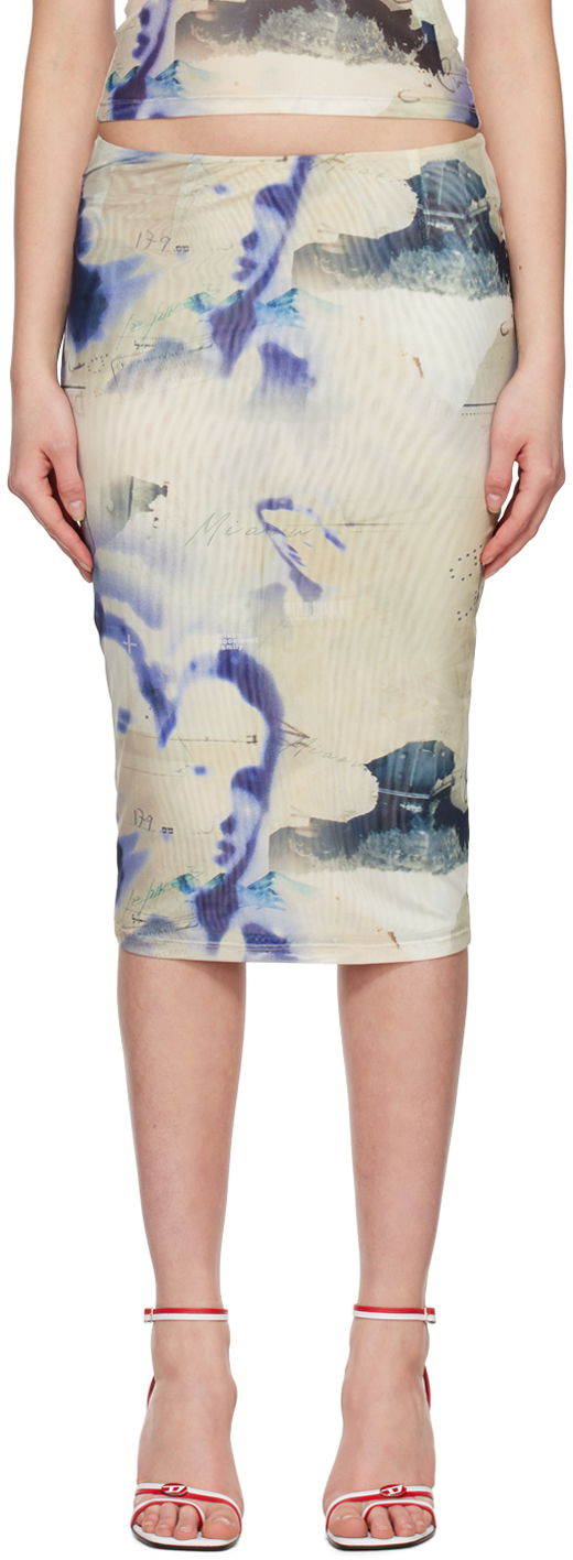 Hame Miaou Miaou Verona Printed Midi Skirt Beige | 4027PM2COR