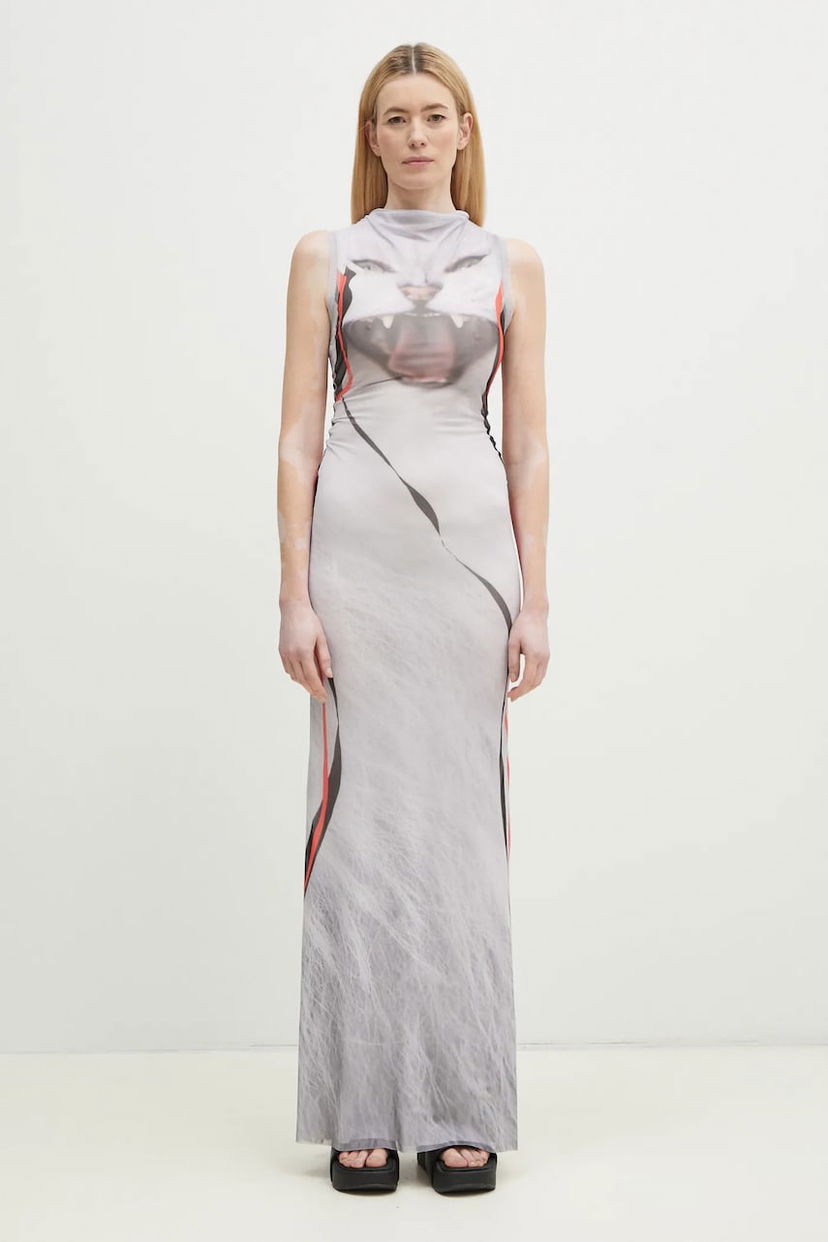 Mekko Ottolinger Ottolinger Mesh Maxi Dress Harmaa | 101.500301.02
