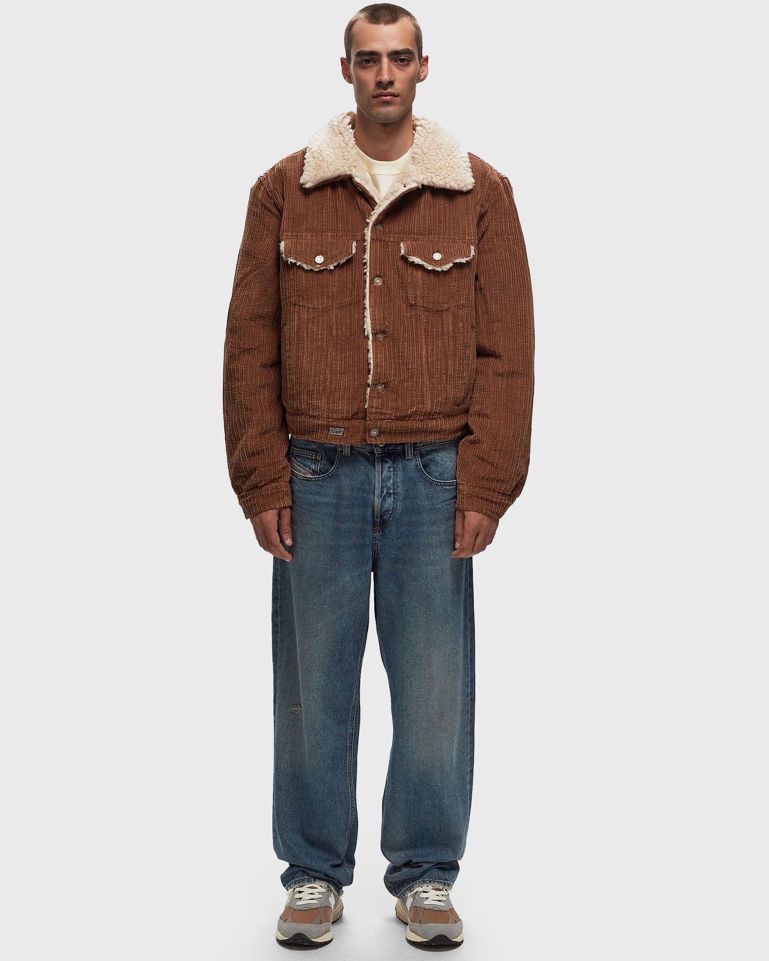 Takki ERL Sherpa Corduroy Trucker Jacket Ruskea | ERL09J003, 1