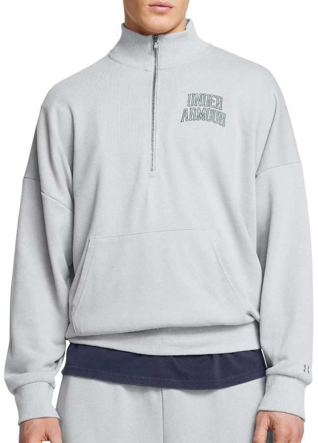 Villapaita Under Armour Icon HWT Terry 1/2 Zip Sweatshirt Harmaa | 1386550-011