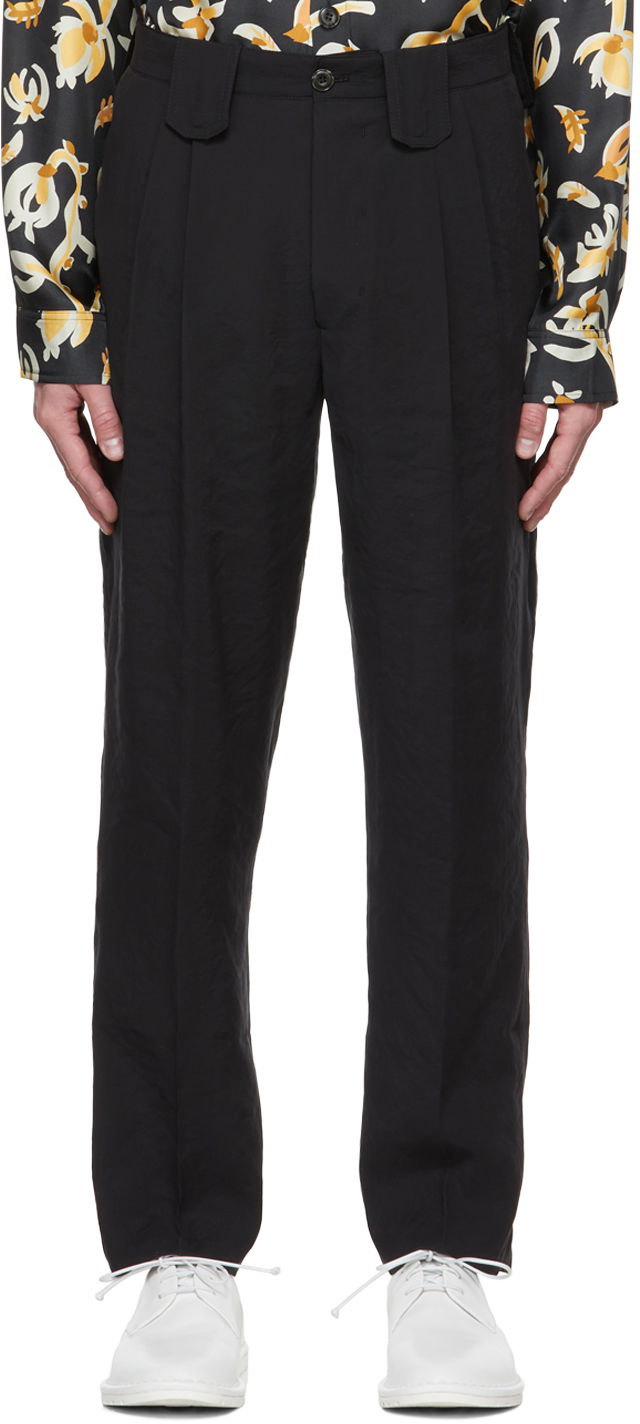 Housut Nanushka Black Relaxed Fit Dress Pants Musta | NM22PFPA00999