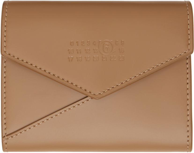 Lompakko Maison Margiela MM6 Maison Margiela Leather Flap Wallet Ruskea | SA5UI0010 P7183