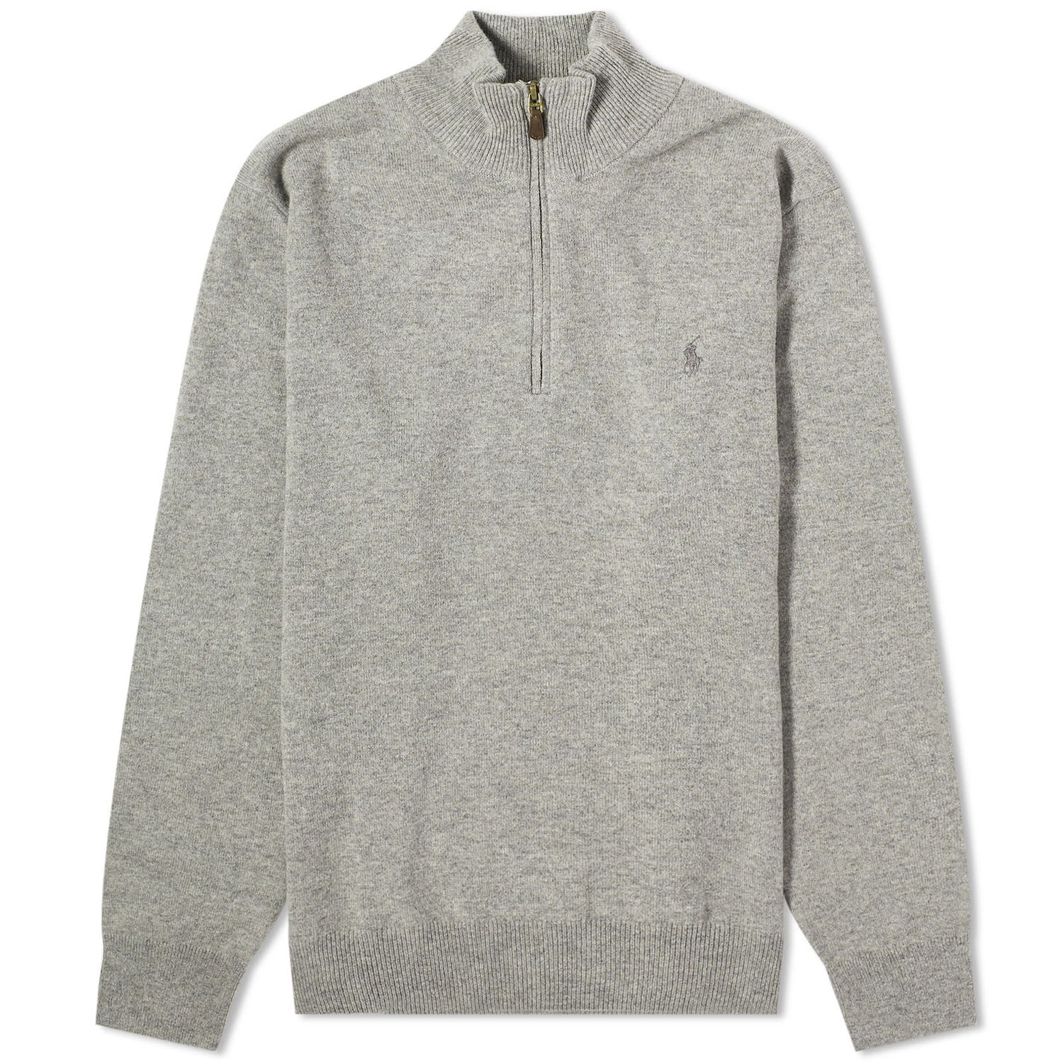 Villapaita Polo by Ralph Lauren Lambswool Half Zip Crewneck Harmaa | 710876756009, 0