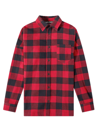 Paita Palm Angels Curved Logo Overshirt Punainen | PMES002C99FAB0012501