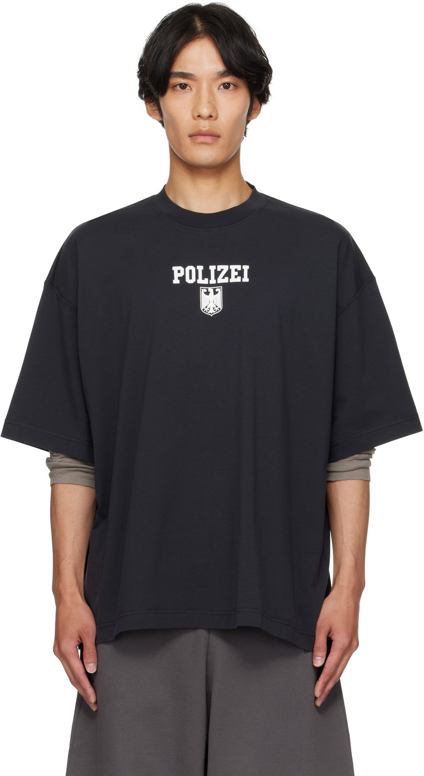 T-paita VETEMENTS Vetements Polizei Regular T-Shirt Musta | UH76TR300B