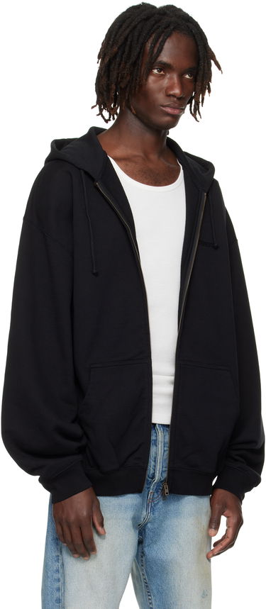 Huppari VETEMENTS Vetements Oversized Zip-Up Hoodie Musta | UH76ZU100B, 4