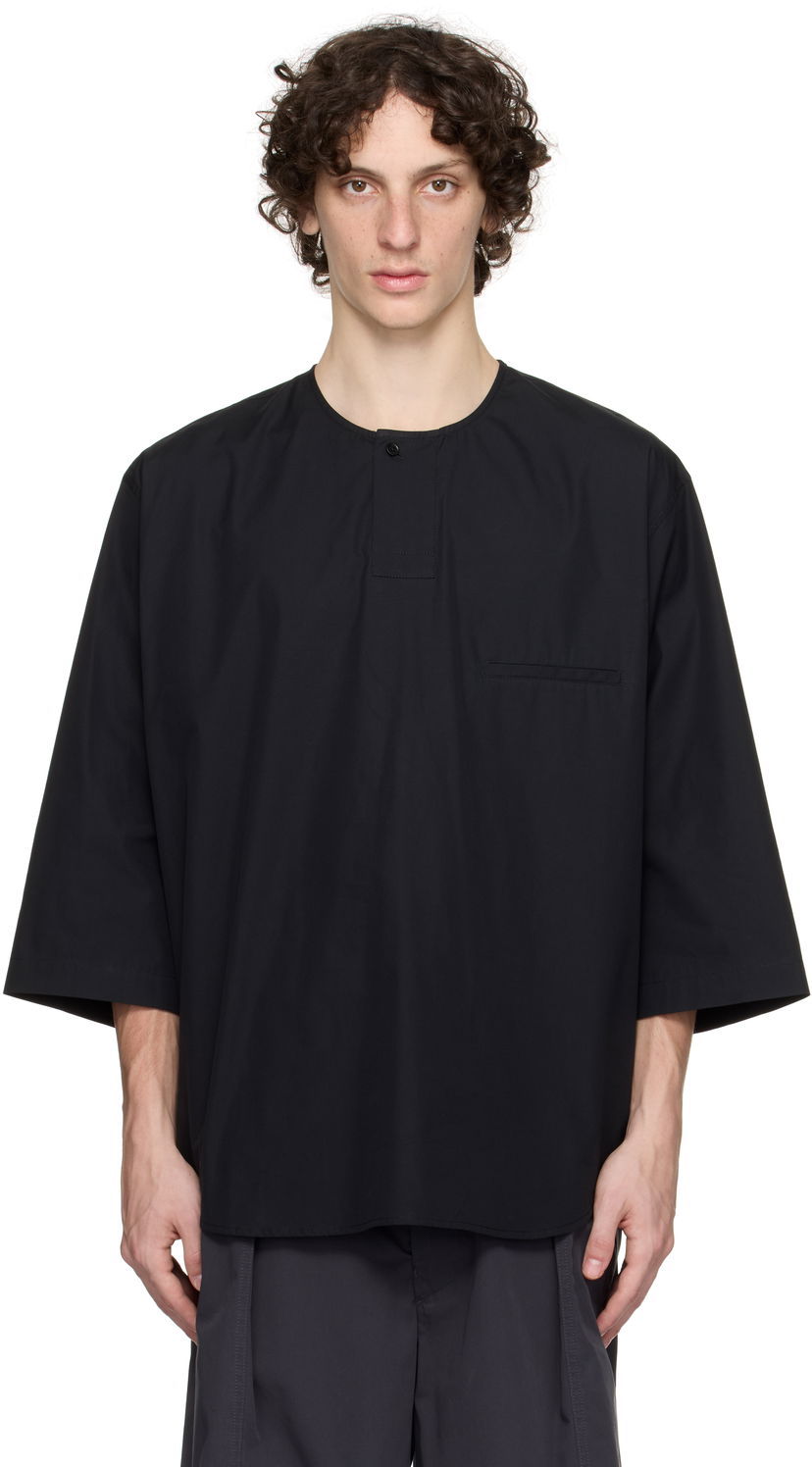 Paita LEMAIRE Lemaire Short Sleeve Henley Musta | TO1326 LF839