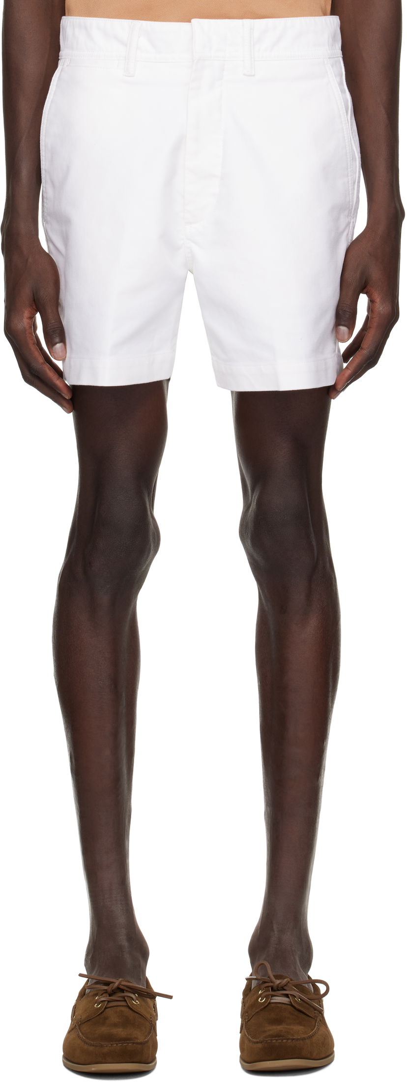 Shortsit Tom Ford TOM FORD Cotton Satin Tailored Shorts Valkoinen | SSL002-FMC171S25