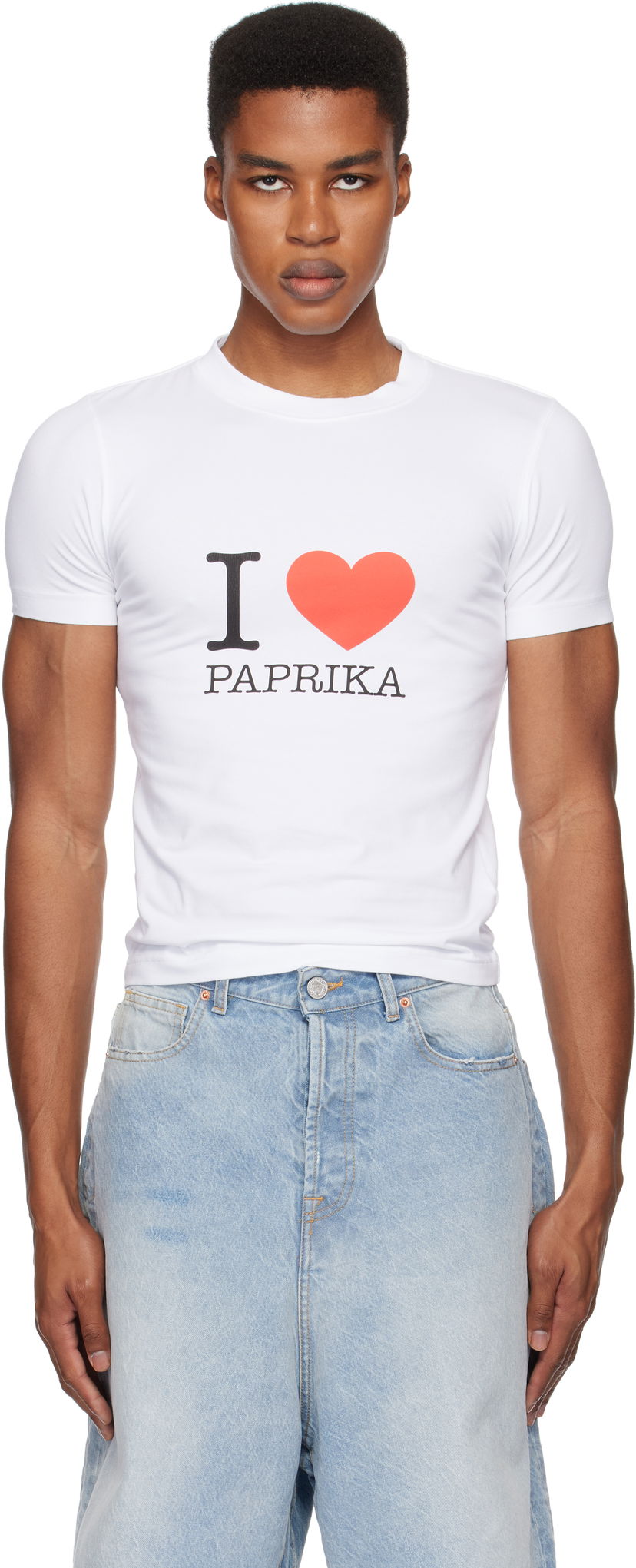 T-paita VETEMENTS 'I Love Paprika' Fitted Tee Valkoinen | MA66TR640W