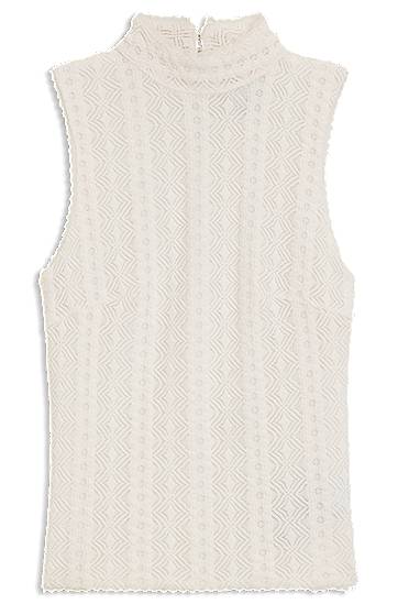 Tankkitoppi BOSS Textured Mock Neck Sleeveless Top Valkoinen | 50543556